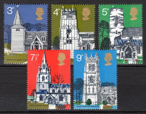Poštovní známky Velká Británie 1972 Vesnické kostely Mi# 597-601