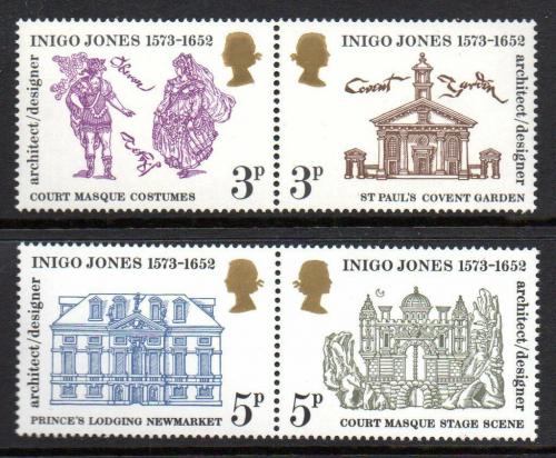 Poštovní známky Velká Británie 1973 Inigo Jones, architekt Mi# 628-31
