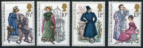 Poštovní známky Velká Británie 1975 Postavy z románù Jane Austen Mi# 688-91