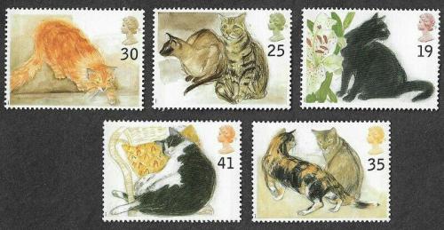 Poštovní známky Velká Británie 1995 Koèky Mi# 1544-48 Kat 6€