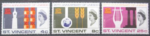 Poštovní známky Svatý Vincenc 1967 UNESCO, 20. výroèí Mi# 228-30 Kat 5€