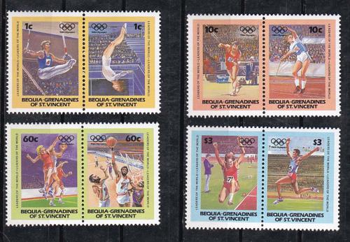Poštovní známky Svatý Vincenc Bequia 1984 LOH Los Angeles Mi# 34-41