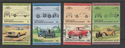 Poštovní známky Svatý Vincenc, Union Island 1985 Automobily Mi# 70-77