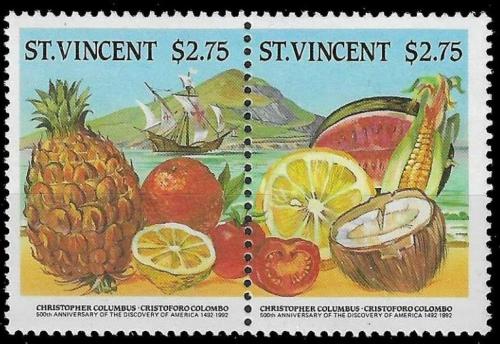 Poštovní známky Svatý Vincenc 1986 Tropické ovoce Mi# 913-14 Kat 6€