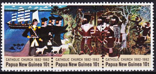 Potovn znmky Papua Nov Guinea 1982 Nstnn malba Mi# 452-54