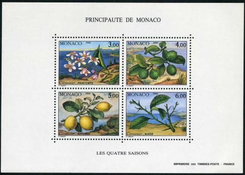 Poštovní známky Monako 1990 Cedrát Mi# Block 49 Kat 10€