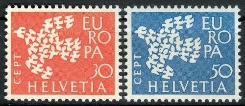 Poštovní známky Švýcarsko 1961 Evropa CEPT Mi# 736-37
