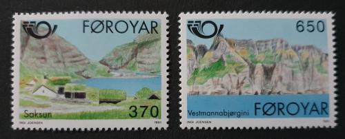 Poštovní známky Faerské ostrovy 1991 NORDEN, turistické zajímavosti Mi# 219-20