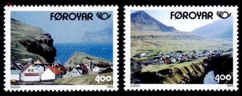 Poštovní známky Faerské ostrovy 1993 NORDEN, turistické zajímavosti Mi# 246-47