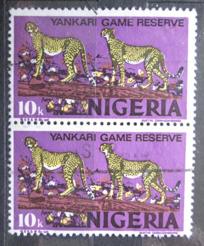 Poštovní známky Nigérie 1976 Gepardi pár Mi# 279 II X