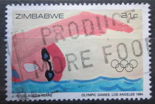 Poštovní známka Zimbabwe 1984 LOH Los Angeles, plavání Mi# 290