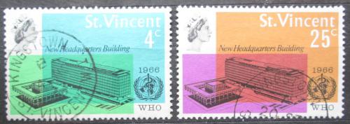 Poštovní známky Svatý Vincenc 1966 Budovy WHO v Ženevì Mi# 226-27