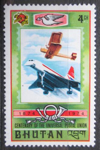 Poštovní známka Bhútán 1974 UPU, 100. výroèí, letadla Mi# 595 A 