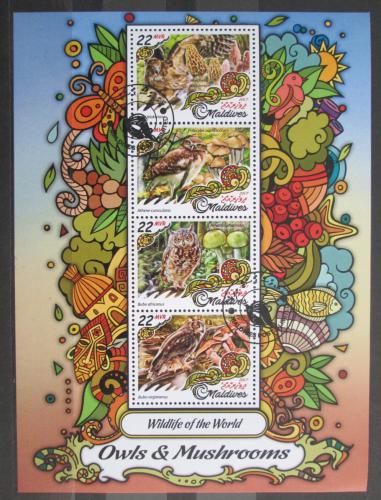 Poštovní známky Maledivy 2017 Sovy a houby Mi# 6803-06 Kat 11€
