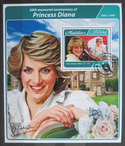 Poštovní známka Maledivy 2017 Princezna Diana Mi# Block 1040 Kat 9€ 
