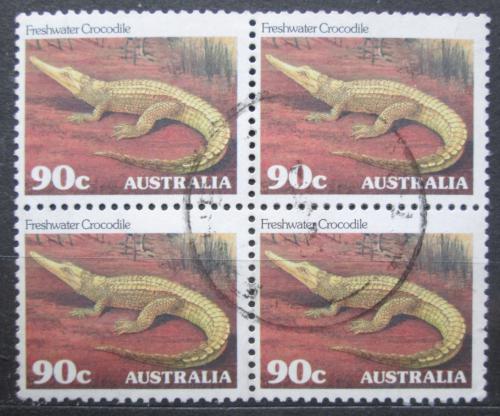 Poštovní známky Austrálie 1982 Krokodýl Johnstonùv ètyøblok Mi# 787 A