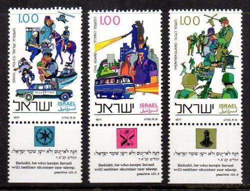 Poštovní známky Izrael 1977 Den policie Mi# 710-12