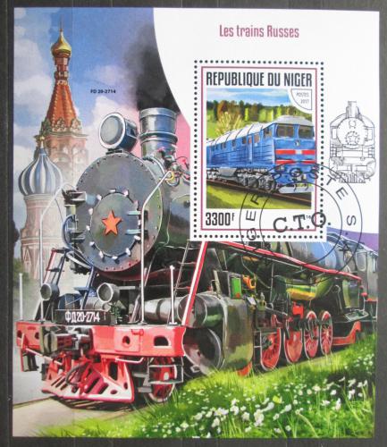 Poštovní známka Niger 2017 Ruské lokomotivy Mi# Block 738 Kat 13€