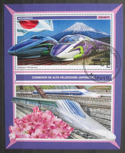 Poštovní známka Mosambik 2017 Japonské lokomotivy Mi# Block 1263 Kat 20€ 