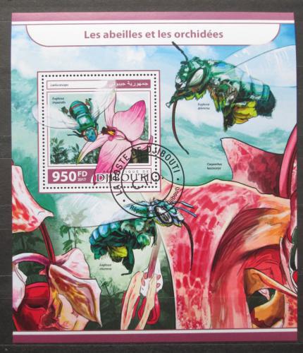 Poštovní známka Džibutsko 2017 Vèely a orchideje Mi# Block 764 Kat 10€