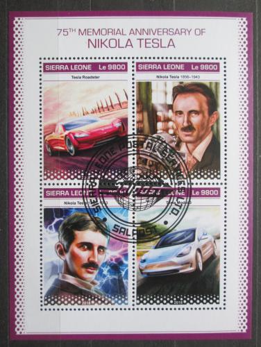 Poštovní známky Sierra Leone 2018 Automobily Tesla Mi# 10345-48 Kat 11€