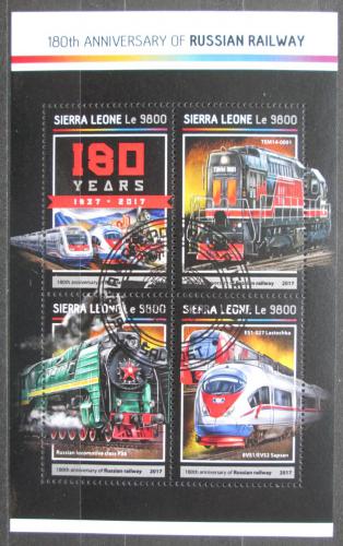 Poštovní známky Sierra Leone 2017 Ruské lokomotivy Mi# 8145-48 Kat 11€