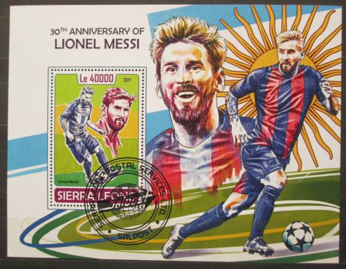 Poštovní známka Sierra Leone 2017 Lionel Messi, fotbal Mi# Block 1320 Kat 11€