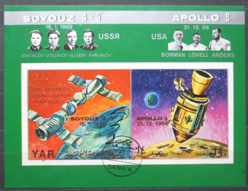 Poštovní známka Jemen 1969 Prùzkum vesmíru Mi# Block 99