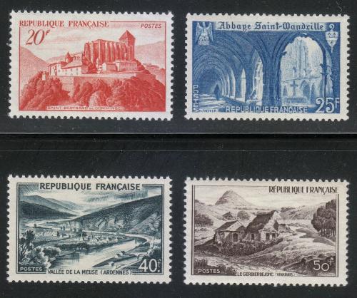 Poštovní známky Francie 1949 Turistické zajímavosti Mi# 857-60 Kat 17€