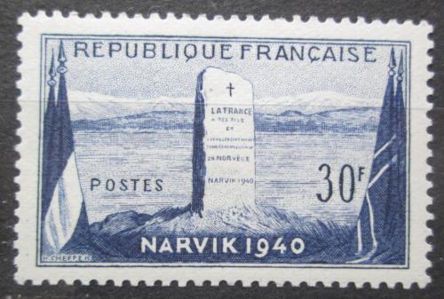 Poštovní známka Francie 1952 Bitva o Narvik, 12. výroèí Mi# 940