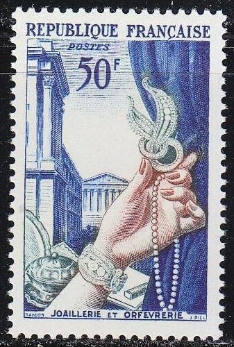 Poštovní známka Francie 1954 Zlaté šperky Mi# 999