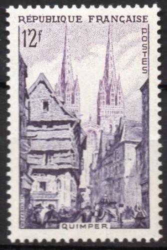 Poštovní známka Francie 1954 Katedrála St. Corentin, Quimper Mi# 1007