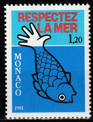 Poštovní známka Monako 1981 Ochrana svìtových moøí Mi# 1464