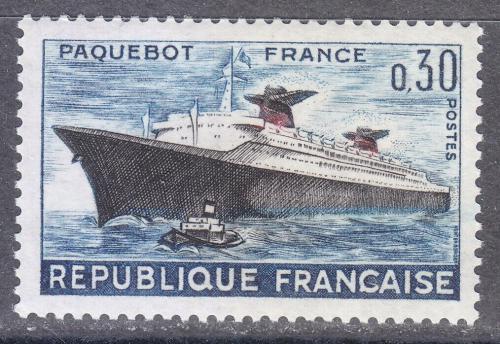 Poštovní známka Francie 1962 Dopravní loï France Mi# 1378