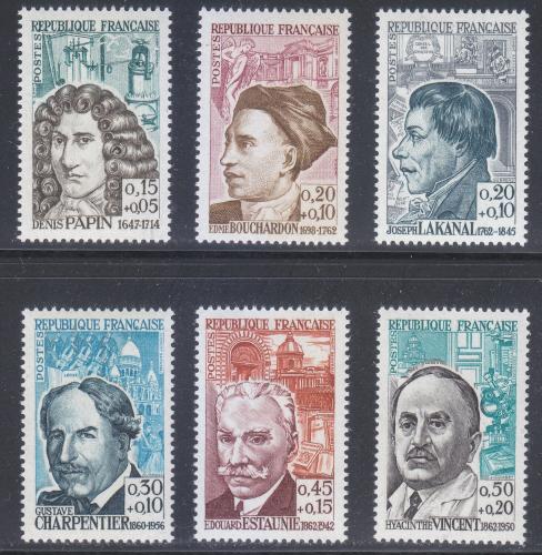 Poštovní známky Francie 1962 Osobnosti Mi# 1399-1404 Kat 16€