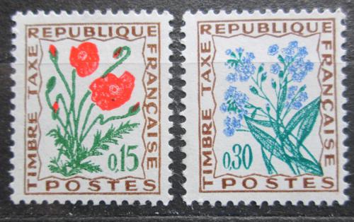 Poštovní známky Francie 1964 Kvìtiny, doplatní Mi# 98-99