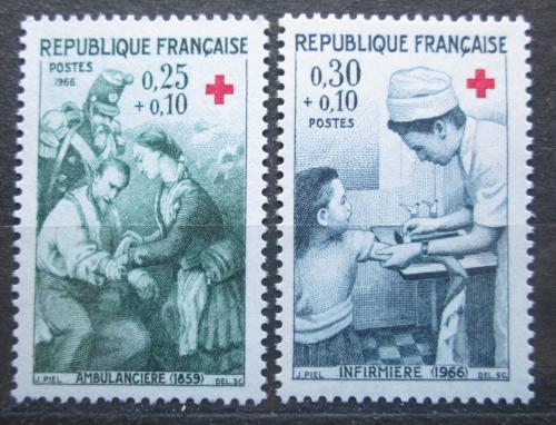 Poštovní známky Francie 1966 Èervený køíž Mi# 1568-69