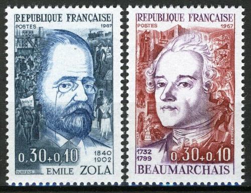 Poštovní známky Francie 1967 Osobnosti Mi# 1571-72