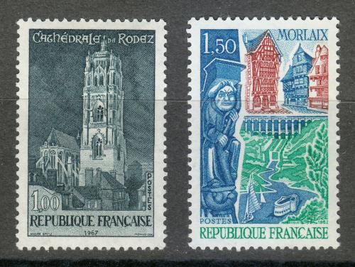 Poštovní známky Francie 1967 Turistické zajímavosti Mi# 1585-86