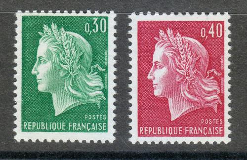 Poštovní známky Francie 1969 Marianne Mi# 1649-50