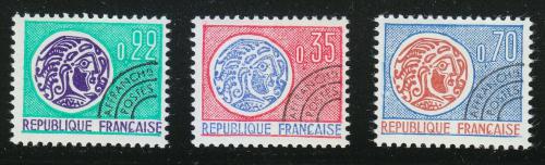 Poštovní známky Francie 1969 Keltské mince Mi# 1656-58 Kat 8€