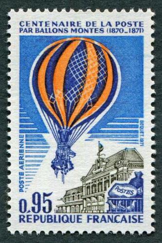 Poštovní známka Francie 1971 Létající balón Mi# 1736