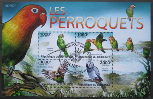 Poštovní známky Burundi 2011 Papoušci Mi# Block 151 Kat 10€ 