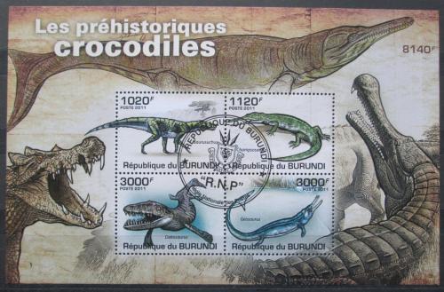 Poštovní známky Burundi 2011 Prehistoriètí krokodýli Mi# Block 163 Kat 9.50€ 