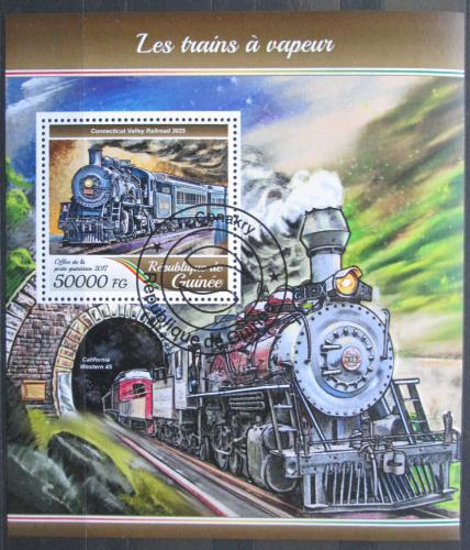 Poštovní známka Guinea 2017 Parní lokomotivy Mi# Block 2819 Kat 20€