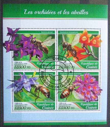Poštovní známky Guinea 2017 Orchideje a vèely Mi# 12540-43 Kat 20€