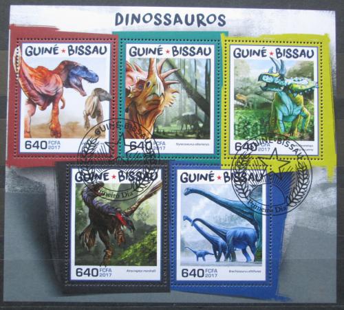 Poštovní známky Guinea-Bissau 2017 Dinosauøi Mi# 9571-75 Kat 12€