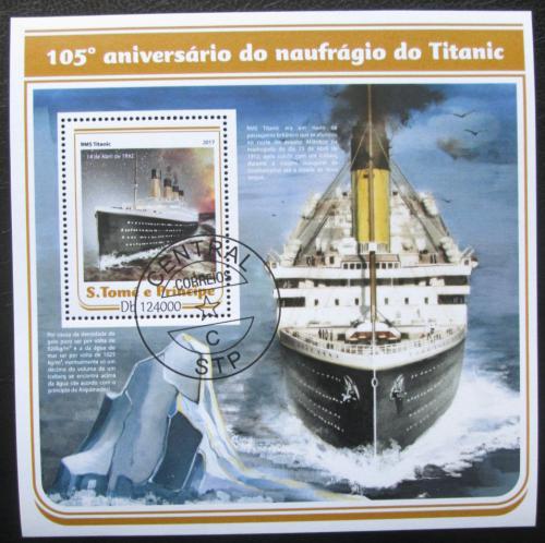 Poštovní známka Svatý Tomáš 2017 Titanic Mi# Block 1277 Kat 12€