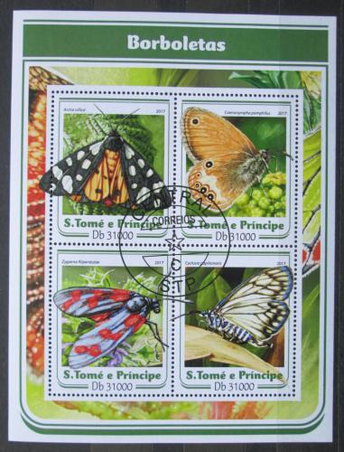 Poštovní známky Svatý Tomáš 2017 Motýli Mi# 7038-41 Kat 12€