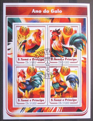 Poštovní známky Svatý Tomáš 2017 Kohouti Mi# 7108-11 Kat 12€